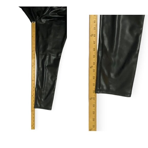 Loft Black Faux Leather Stretch Pants/Leggings, Size L - Picture 9 of 9